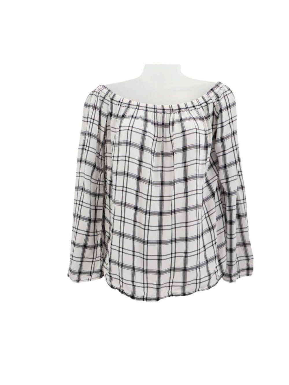 Cloth & Stone Anthropology Off-the-Shoulder Blouse Black & White XS